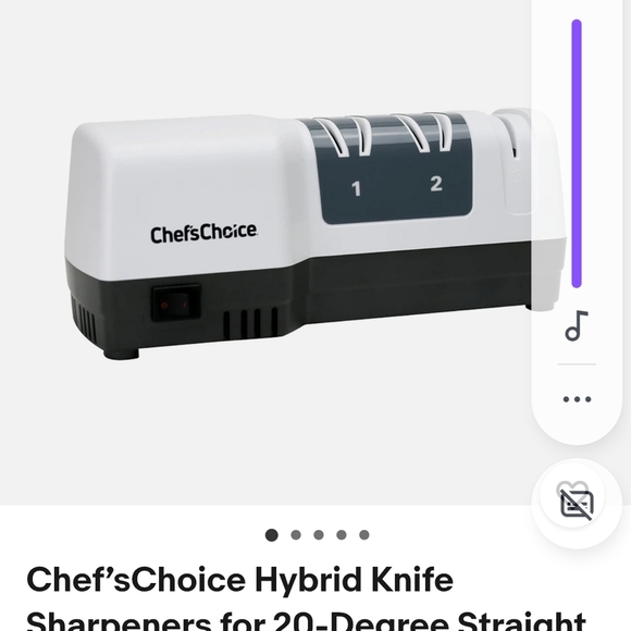 Dual-Tone Electric Knife Sharpener. Like New Business And White - Picture 3 of 5